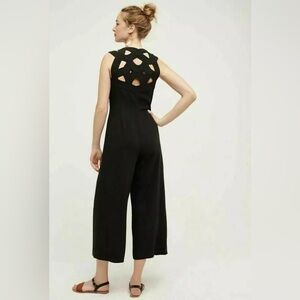Anthropologie Black Wide Leg Jumpsuit